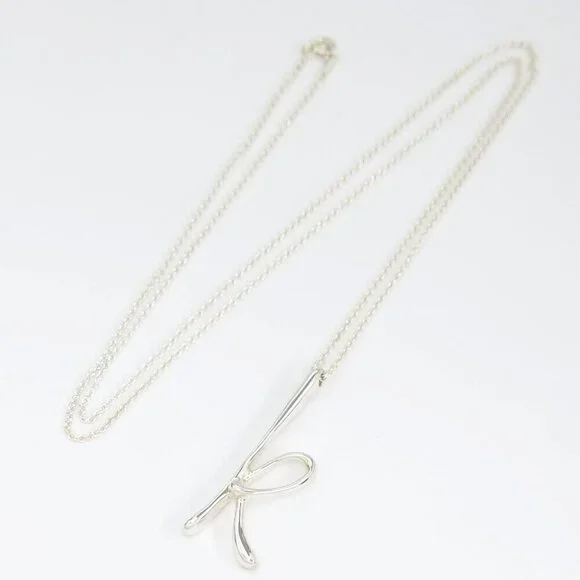 Tiffany & Co. XL Letter K Necklace 30" Silver 925 Peretti Auth w/Bag #22400 - Picture 3 of 9